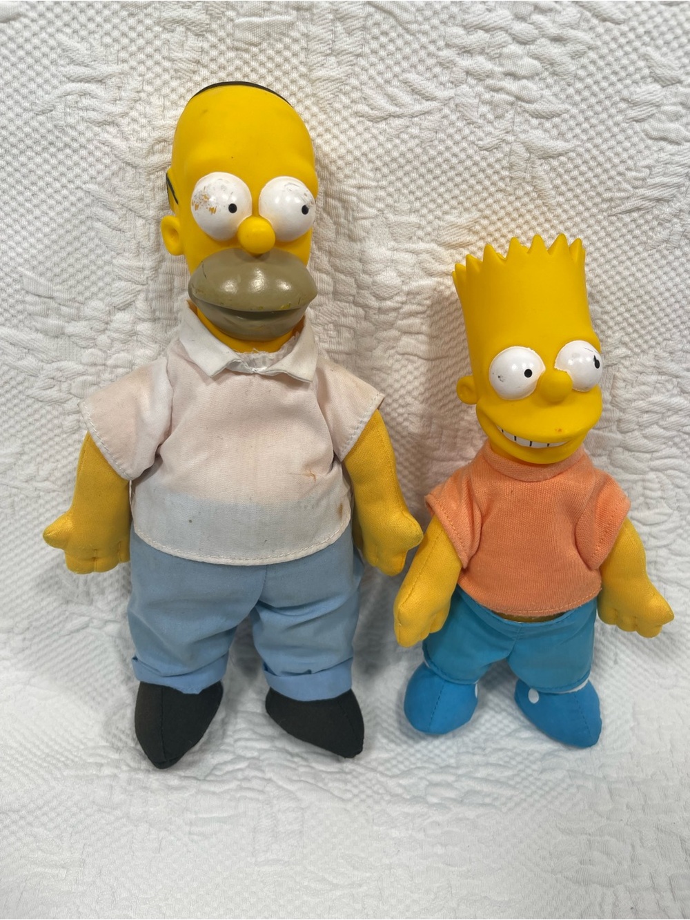 Homer and Bart Yellow Plush Toy Duo - Classic Cartoon Characters